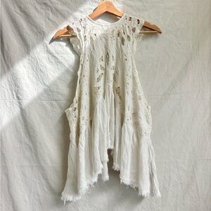 Free people Boho Crochet Lace Sleeveless Top - cream